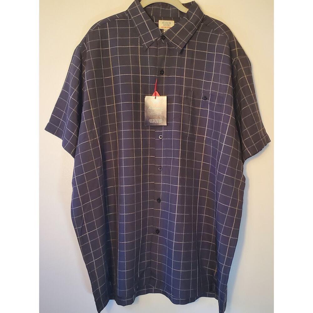 Hudson River Mens XXL Short Sleeve Chest Pocket Lightweight Casual Dress Shirt